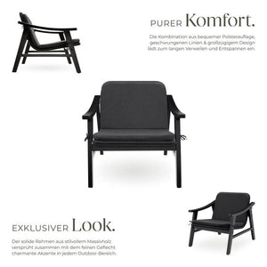 Rattan Stuhl Treviso schwarz