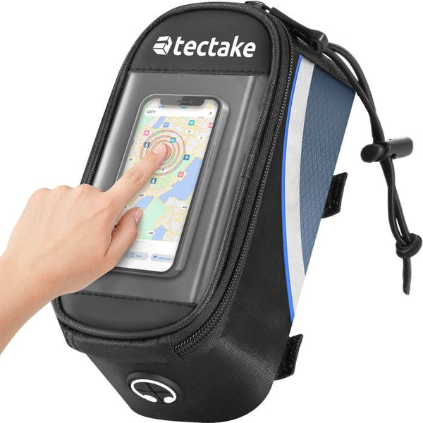 Set Fahrradtasche Georg und Fahrradrahmentasche schwarz/blau 20,5 x 10 x 10,5 cm