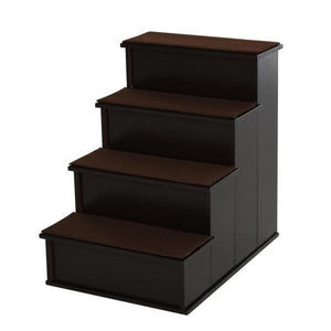 Katzentreppe Haustiertreppe mit Teppich Hundetreppe Dunkelbraun