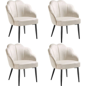 Cocktailsessel Hellen creme/schwarz 4er Set