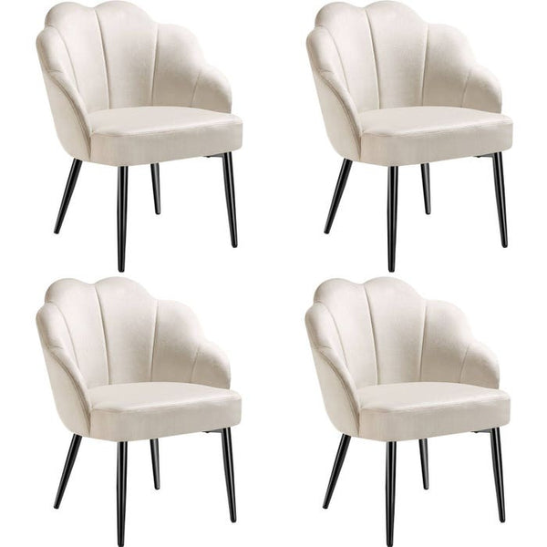 Cocktailsessel Hellen creme/schwarz 4er Set