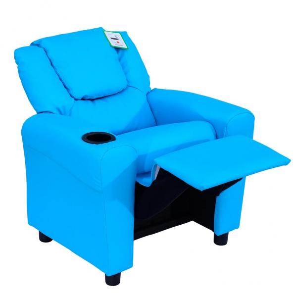 Kindersessel Minisessel Kindersofa für 3-6 Jahre alt Liegefunktion Blau