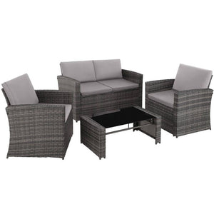 Rattan Lounge Lucca grau/hellgrau