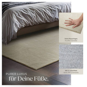 Tapis à poils courts Soft Zone beige 120 x 170 cm 