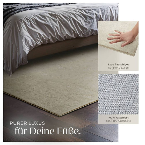 Tapis à poils courts Soft Zone beige 120 x 170 cm 