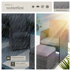 Rattan Sitzgruppe Palermo grau