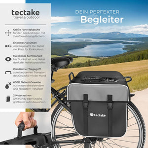 Fahrradtasche mit Gepäckträger-Befestigung und Reflektorstreifen