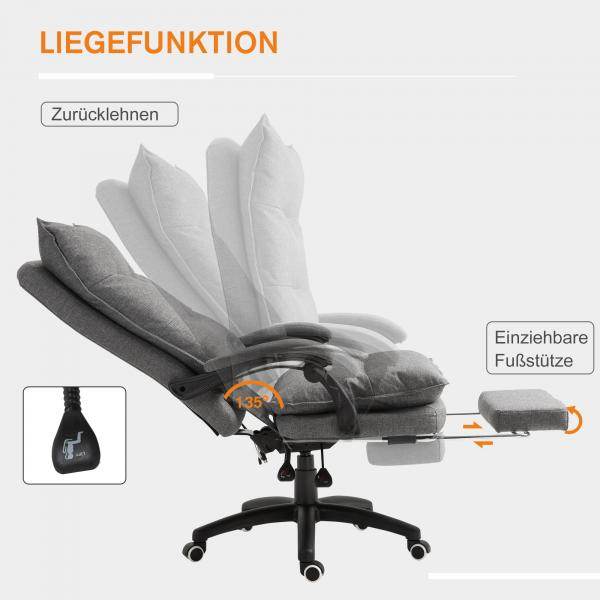 Massage Sessel Bürostuhl Massagefunktion Chefsessel Grau