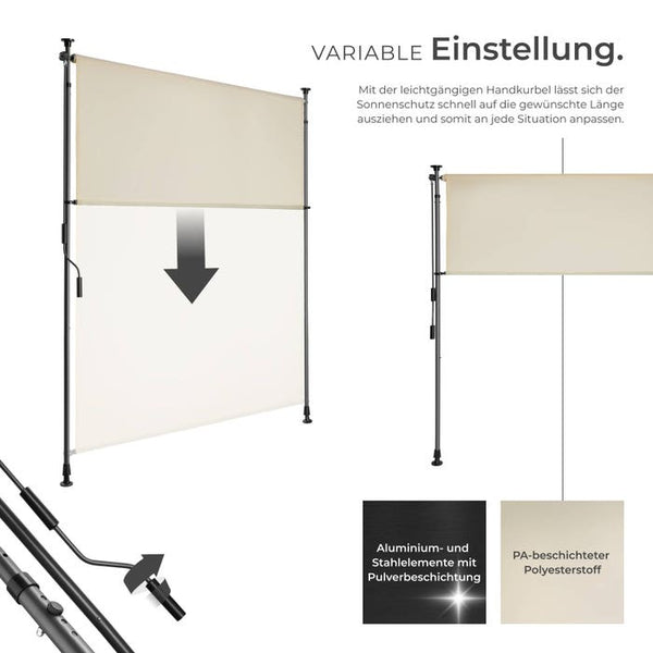 Klemmmarkise Taija beige 120 x 310 cm