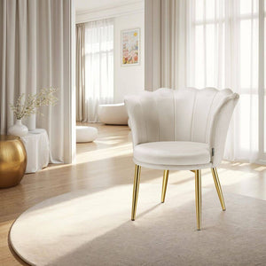 Sessel Stella Samt creme/gold