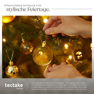 24er Set Weihnachtskugeln weiss/gold