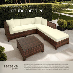 Rattan Lounge schwarz/braun
