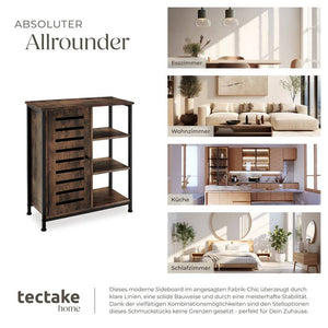 Sideboard 71x32x82cm Industrial dunkelbraun Türanschlag links
