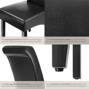 6 Esszimmerstühle, ergonomisch, schwarz