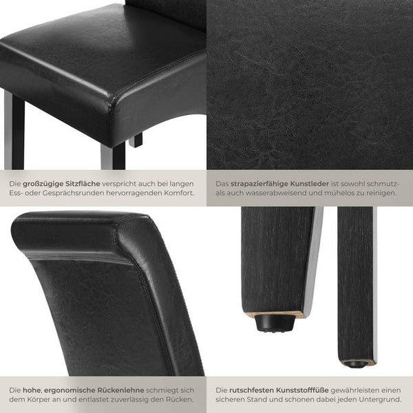 6 Esszimmerstühle, ergonomisch, schwarz