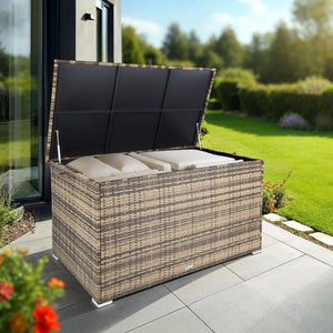 Auflagenbox mit Aluminiumgestell Oslo, 145x82,5x79,5cm - natur