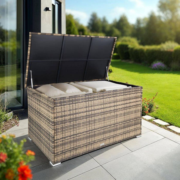 Auflagenbox mit Aluminiumgestell Oslo, 145x82,5x79,5cm - natur