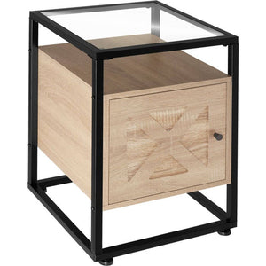Nachttisch Kidderminster 40x43x60,5cm Industrial Holz hell, Eiche Sonoma