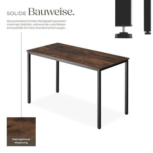 Schreibtisch Vanport 120x60x75,5cm Industrial dunkelbraun