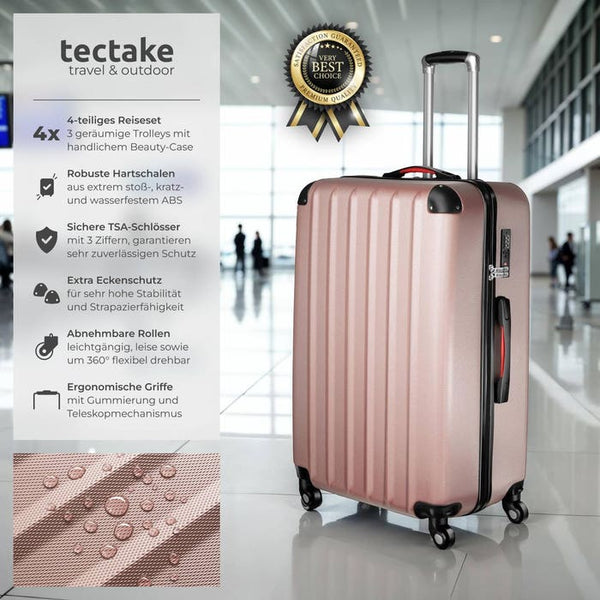 Set di 4 custodie rigide e beauty case.