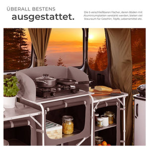 Camping kitchen 172x52x104cm gray