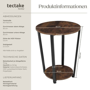Beistelltisch Swindon Industrial Holz dunkel, rustikal
