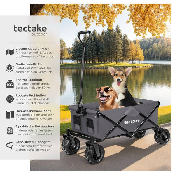 Faltbarer Bollerwagen max. 80kg, grau