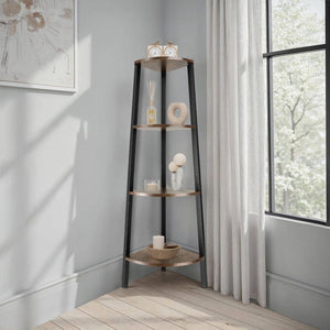 Eckregal Newbridge 34x34x125cm Industrial dunkelbraun
