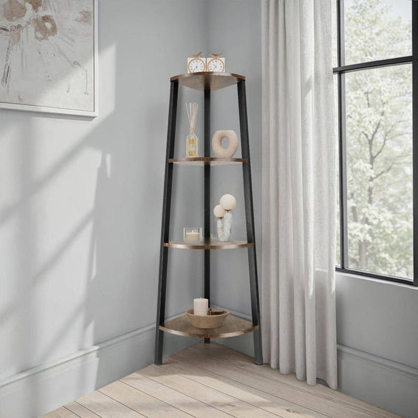 Eckregal Newbridge 34x34x125cm Industrial dunkelbraun