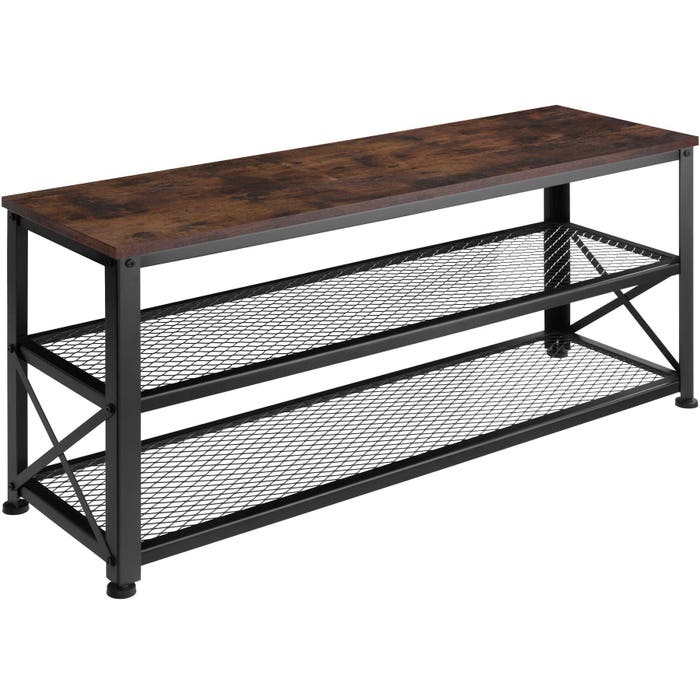 Schuhregal Blackpool Industrial Holz dunkel, rustikal