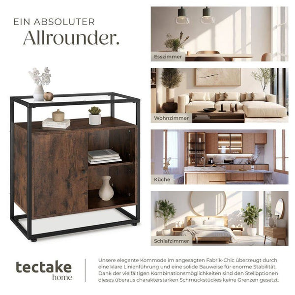 Kommode Conventry 70x38x80,5cm Industrial dunkelbraun