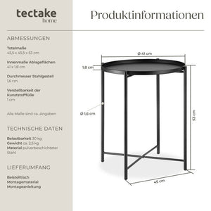 Beistelltisch Chester schwarz