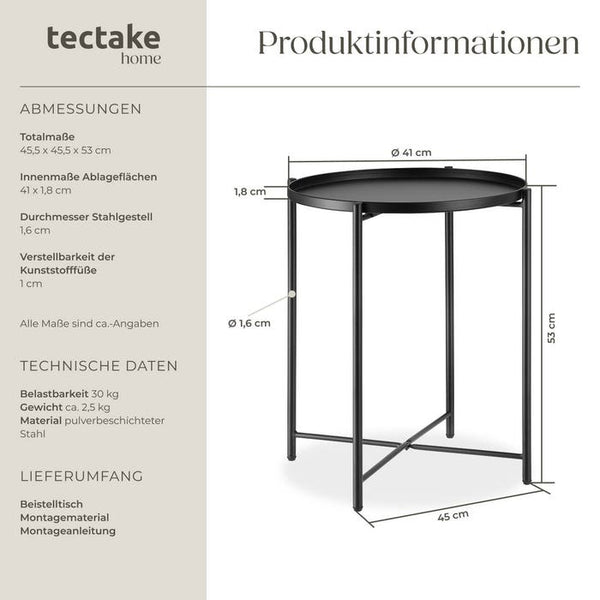 Beistelltisch Chester schwarz