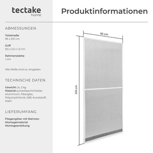 Fliegengitter mit Aluminiumrahmen weiss