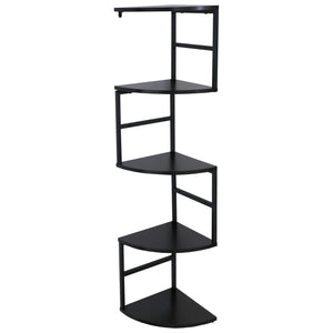 Eckregal Hängeregal Wandregal Winkelregal 5 Ebenen Industrial 128x30x30cm schwarz