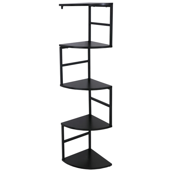 Eckregal Hängeregal Wandregal Winkelregal 5 Ebenen Industrial 128x30x30cm schwarz