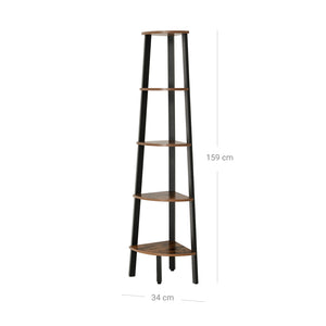 Eckregal Industriell Standregal 5-stufig Metall Braun