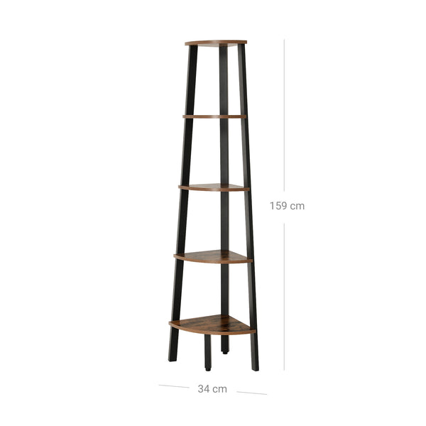 Eckregal Industriell Standregal 5-stufig Metall Braun