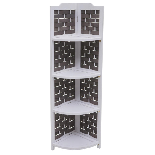 Eckregal JAM-K85 Standregal klappbar 110cm weiss Geflecht anthrazit