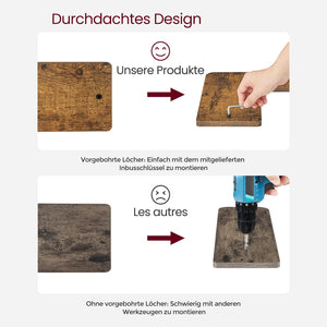 Eckregal Schweberegal Wandregal 64x34x150cm Holz Braun