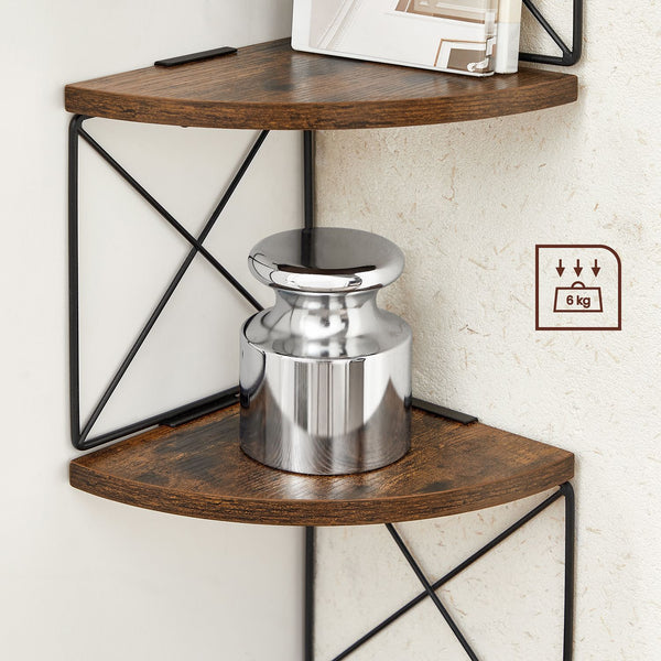 Eckregal Wandregal mit 5 Etagen IndustrialVIBE