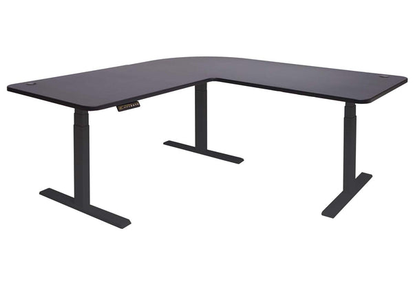 Elektrisch höhenverstellbarer Eckschreibtisch Schwarz 178x178cm