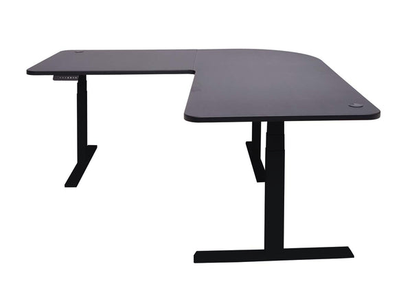 Elektrisch höhenverstellbarer Eckschreibtisch Schwarz 178x178cm