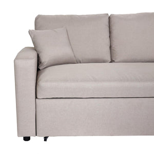 Ecksofa mit Bettkasten Couch Sofa L-Form Liegefläche Nosagfederung 228cm beige