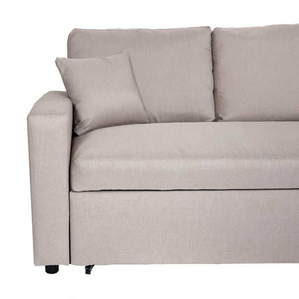 Ecksofa mit Bettkasten Couch Sofa L-Form Liegefläche Nosagfederung 228cm beige