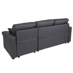 Ecksofa mit Bettkasten Couch Sofa L-Form Liegefläche Nosagfederung 228cm dunkelgrau