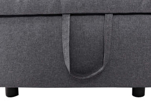 Ecksofa mit Bettkasten Couch Sofa L-Form Liegefläche Nosagfederung 228cm dunkelgrau