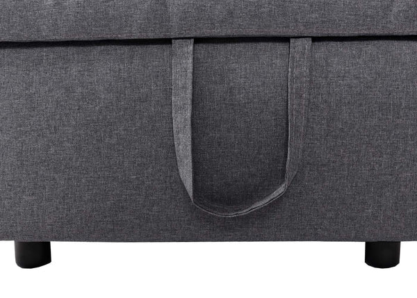 Ecksofa mit Bettkasten Couch Sofa L-Form Liegefläche Nosagfederung 228cm dunkelgrau