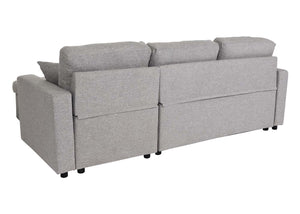 Ecksofa mit Bettkasten Couch Sofa L-Form Liegefläche Nosagfederung 228cm grau