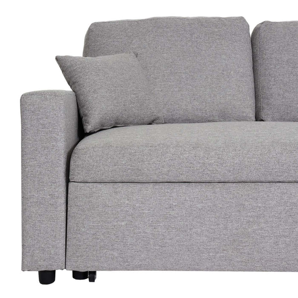 Ecksofa mit Bettkasten Couch Sofa L-Form Liegefläche Nosagfederung 228cm grau